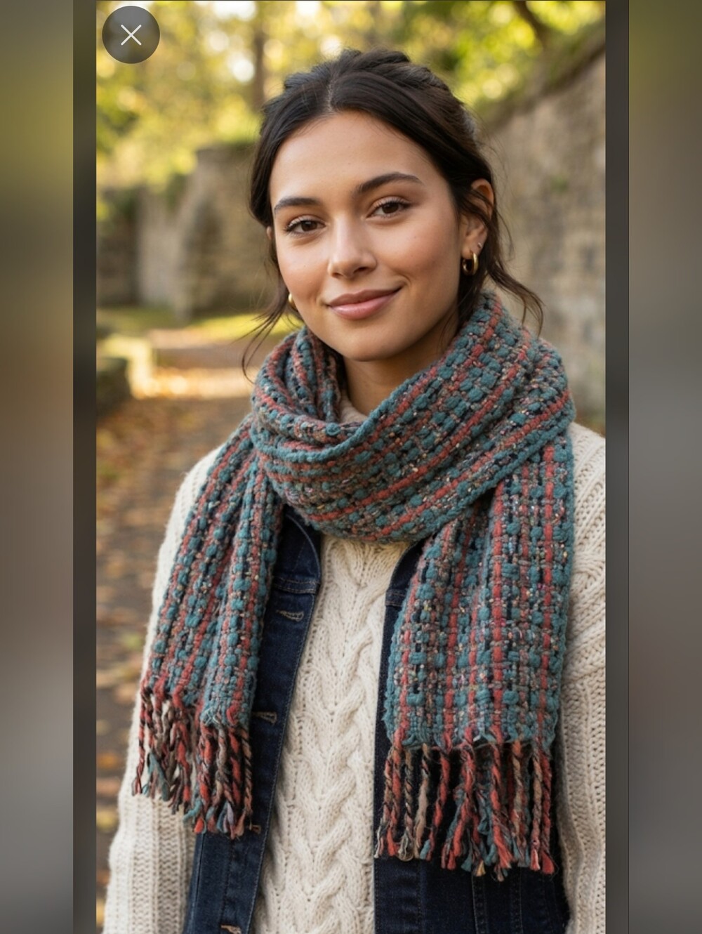 Made In Italy Woven Multi Color Scarf One Size
